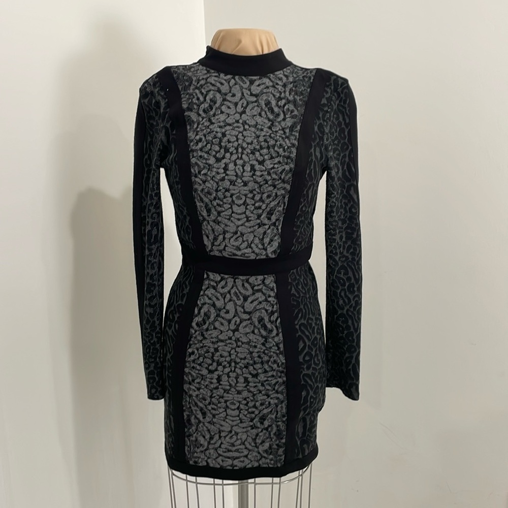 Black and grey leopard print short dress, BEBE size XS
